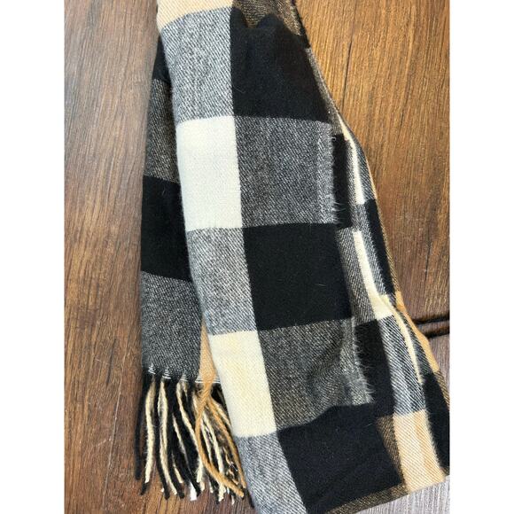 Sonoma winter scarf- brown white black plaid - Picture 2 of 3